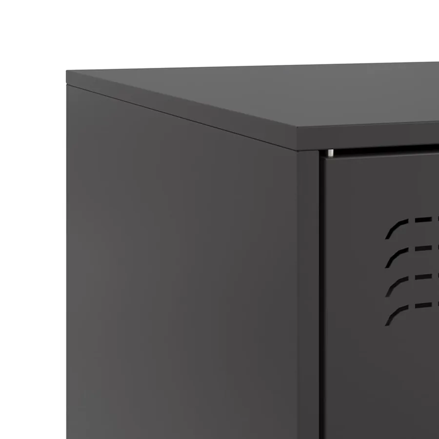 Meuble TV noir 67x39x44 cm acier - 10