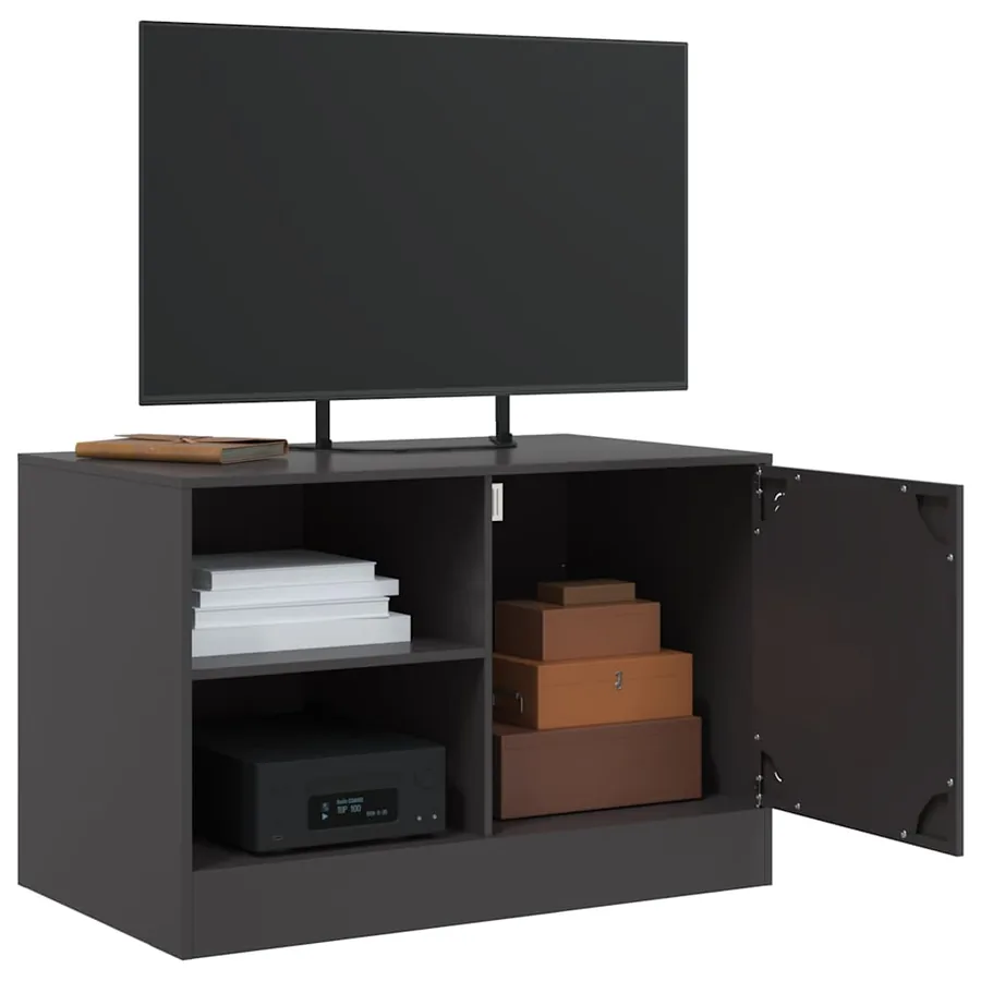 Meuble TV noir 67x39x44 cm acier - 5