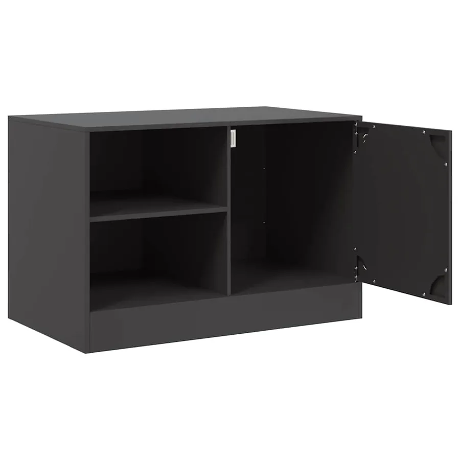 Meuble TV noir 67x39x44 cm acier - 7