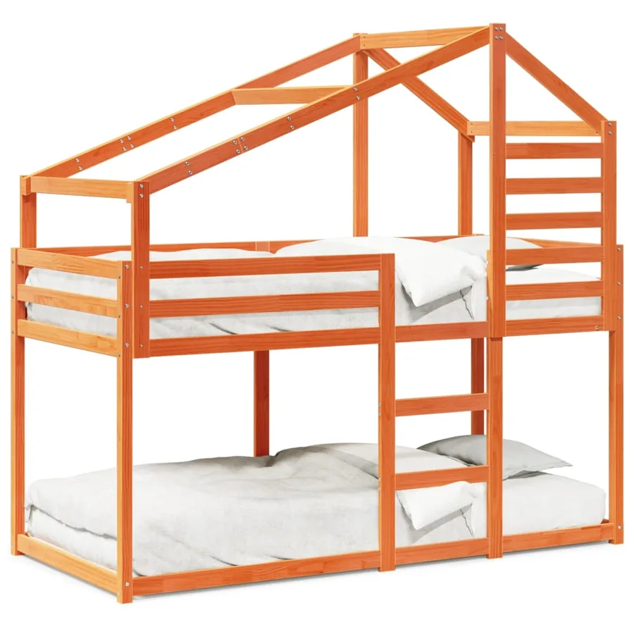 Lit superposé sans matelas cire marron 90x190 cm pin massif - 2