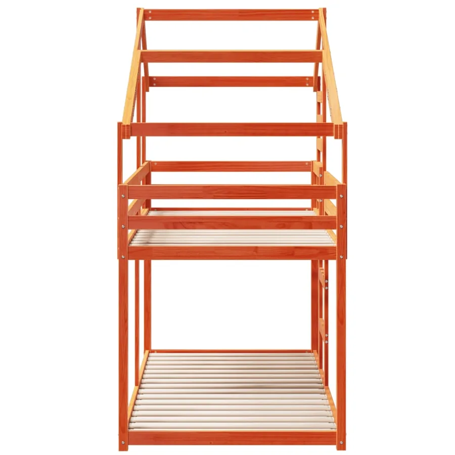 Lit superposé sans matelas cire marron 90x190 cm pin massif - 5