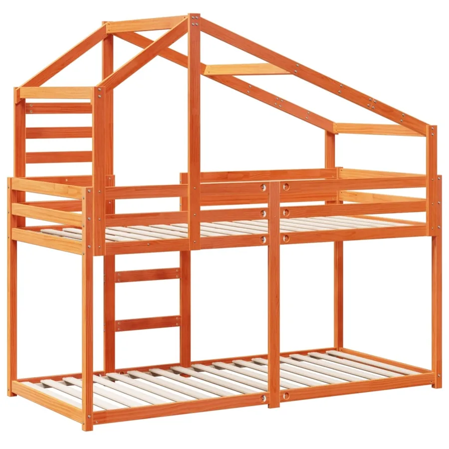 Lit superposé sans matelas cire marron 90x190 cm pin massif - 6