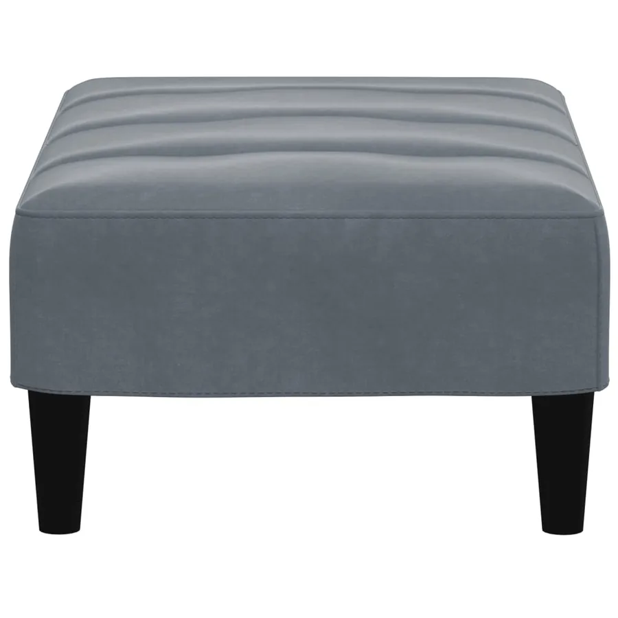 Repose-pied gris foncé 77x55x31 cm velours - 5