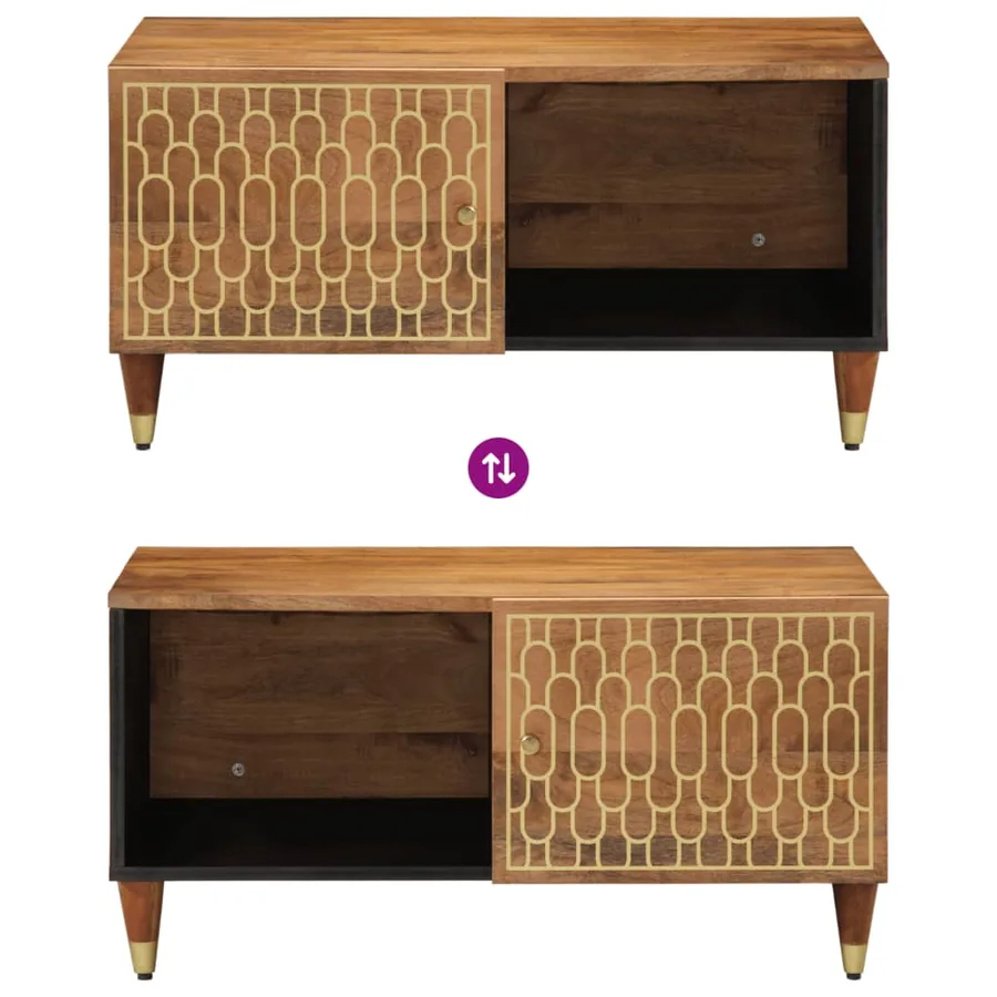 Table basse 80x50x40 cm bois de manguier massif - 6