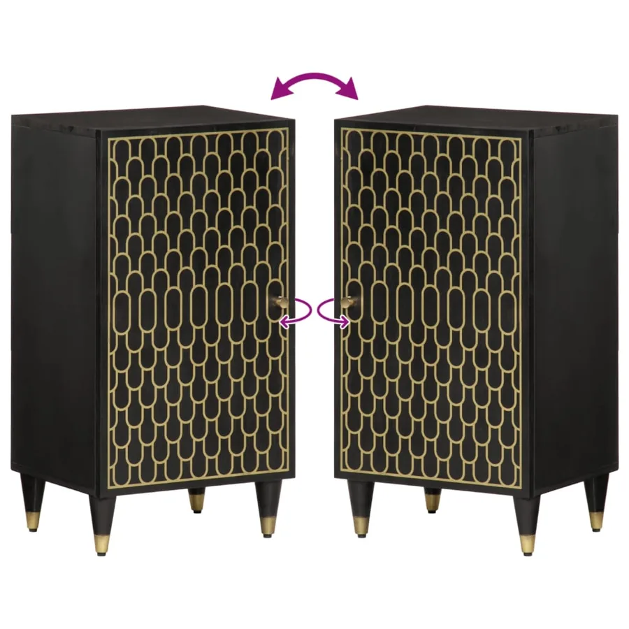Armoire latérale 40x33x75 cm bois massif de manguier - 6