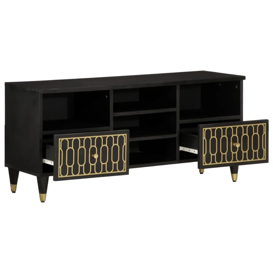 Meuble TV 100x33x46 cm bois massif de manguier - 2