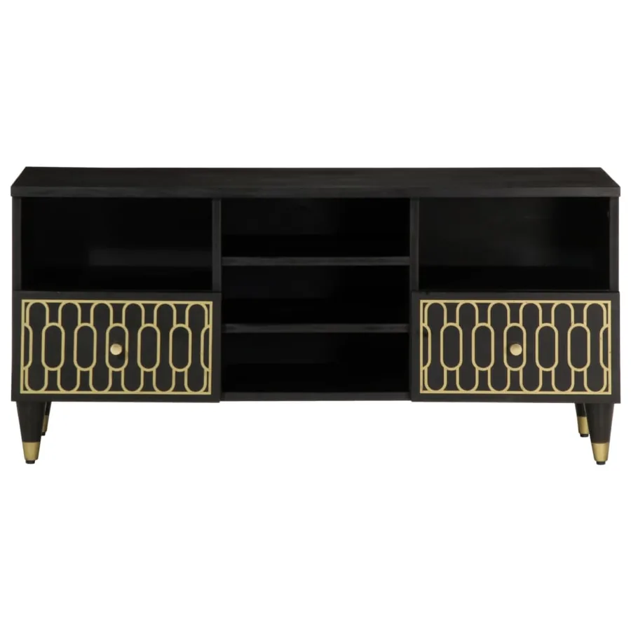 Meuble TV 100x33x46 cm bois massif de manguier - 3