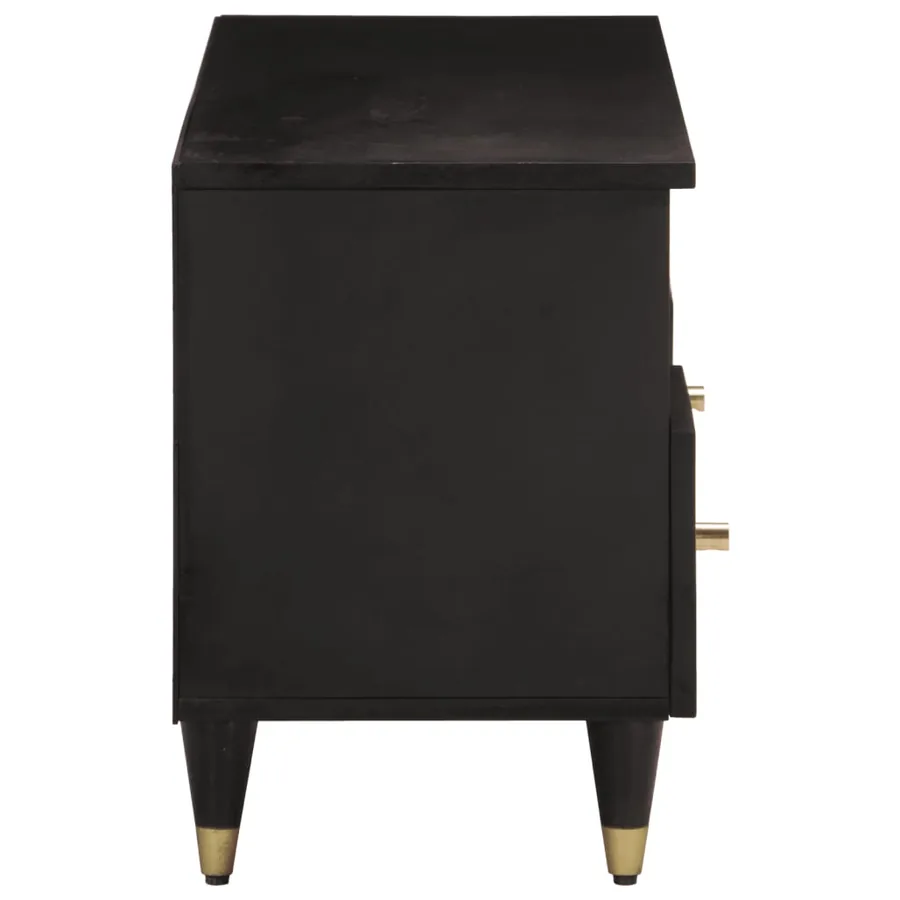 Meuble TV 100x33x46 cm bois massif de manguier - 4