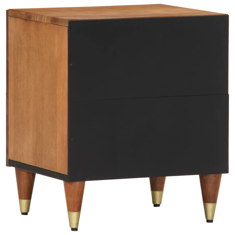 Tables de chevet 2 pcs 40x33x46 cm Bois de manguier solide - 5