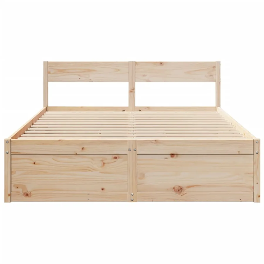 Cadre de lit sans matelas 150x200 cm bois de pin massif - 4