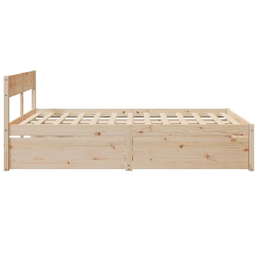 Cadre de lit sans matelas 150x200 cm bois de pin massif - 5