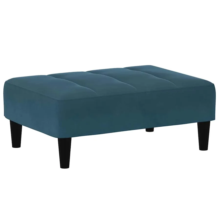Repose-pied bleu 77x55x31 cm velours - 2