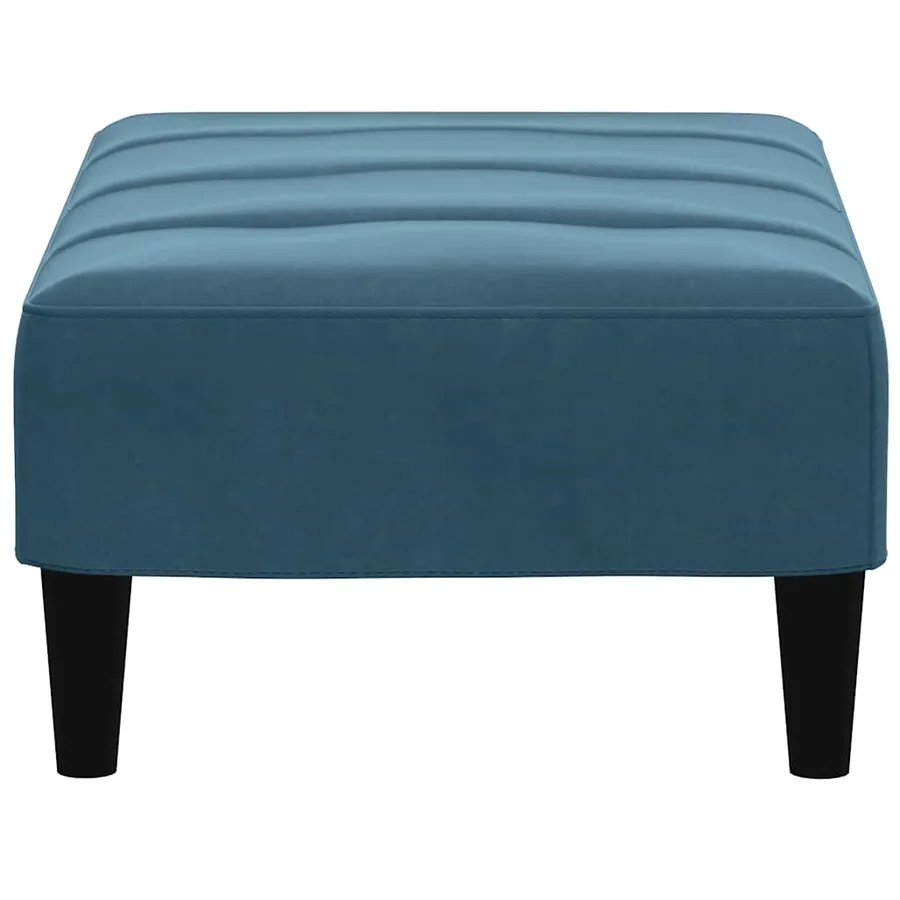 Repose-pied bleu 77x55x31 cm velours - 5