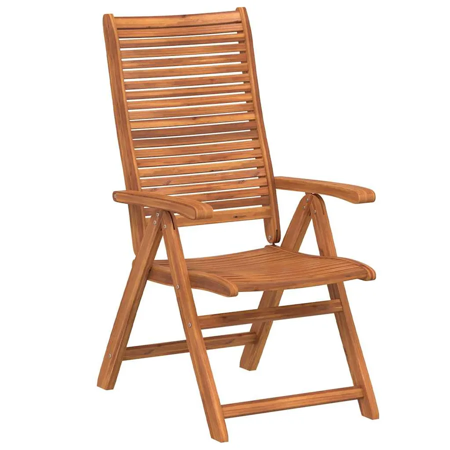 Chaises de jardin lot de 2 beige bois d'acacia et polypropylène - 14