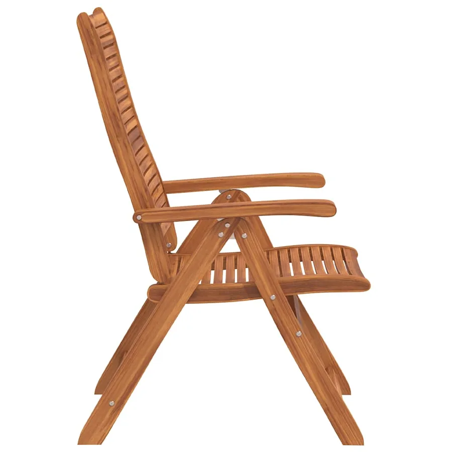 Chaises de jardin lot de 2 beige bois d'acacia et polypropylène - 17