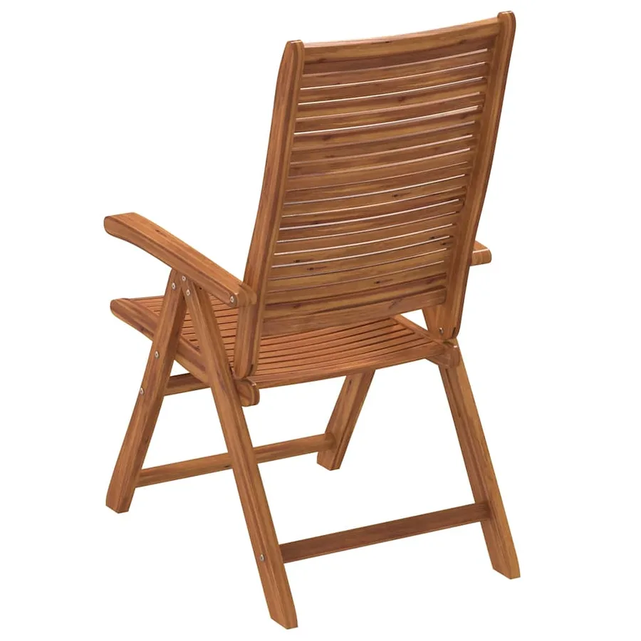 Chaises de jardin lot de 2 beige bois d'acacia et polypropylène - 18