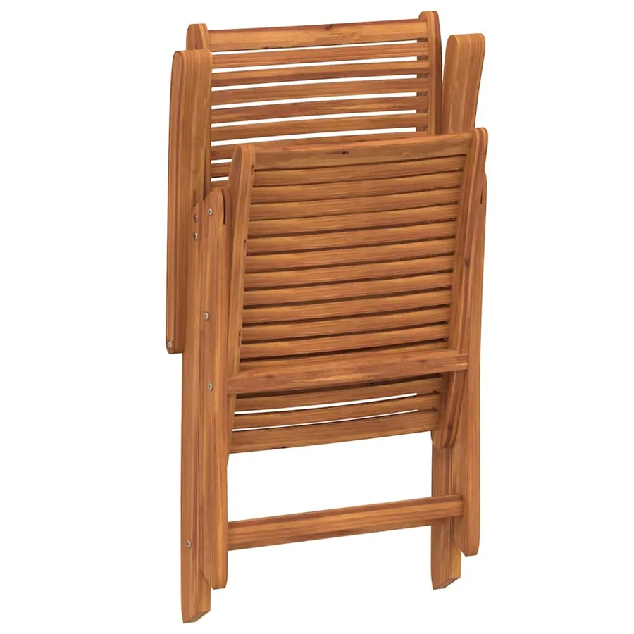 Chaises de jardin lot de 2 beige bois d'acacia et polypropylène - 19