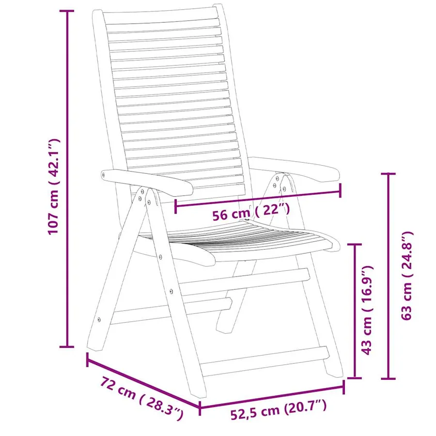 Chaises de jardin lot de 2 beige bois d'acacia et polypropylène - 22