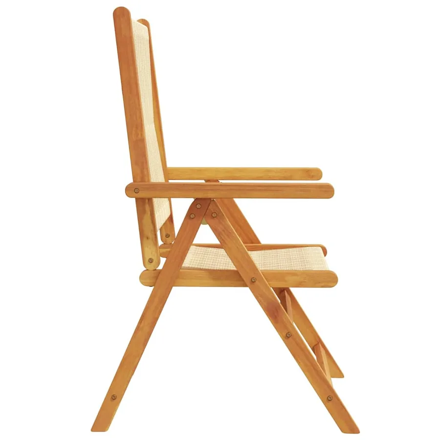 Chaises inclinables de jardin lot de 4 beige bois massif acacia - 5