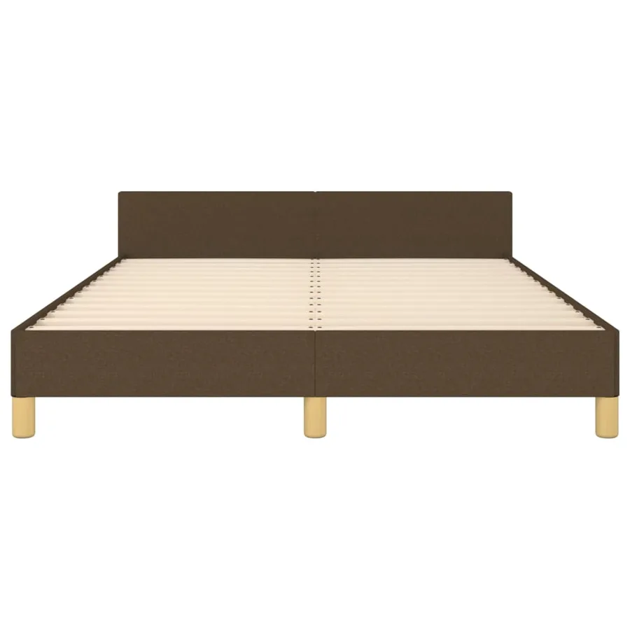 Cadre de lit sans matelas marron foncé 140x190 cm tissu - 6