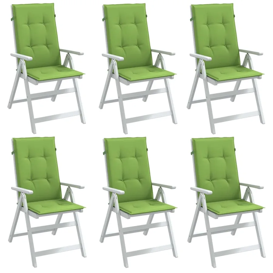 Coussins de chaise à dossier haut lot de 6 vert mélangé tissu