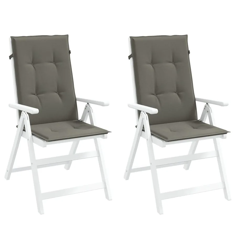 Coussins de chaise à dossier haut lot de 2 gris foncé mélangé