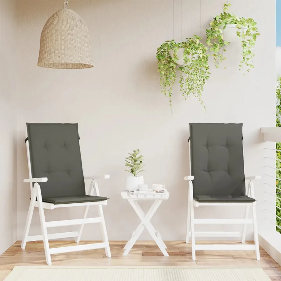 Coussins de chaise à dossier haut lot de 2 gris foncé mélangé - 3