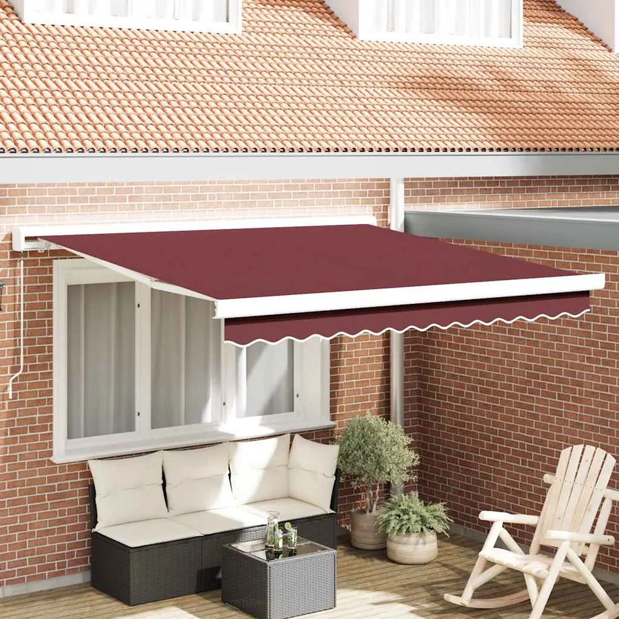 Auvent manuel rétractable bordeaux 300x250 cm