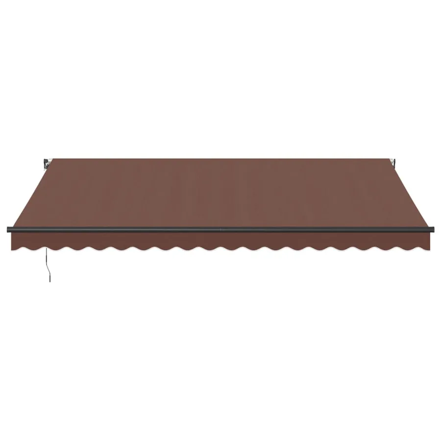 Auvent manuel rétractable avec LED marron 450x350 cm - 4