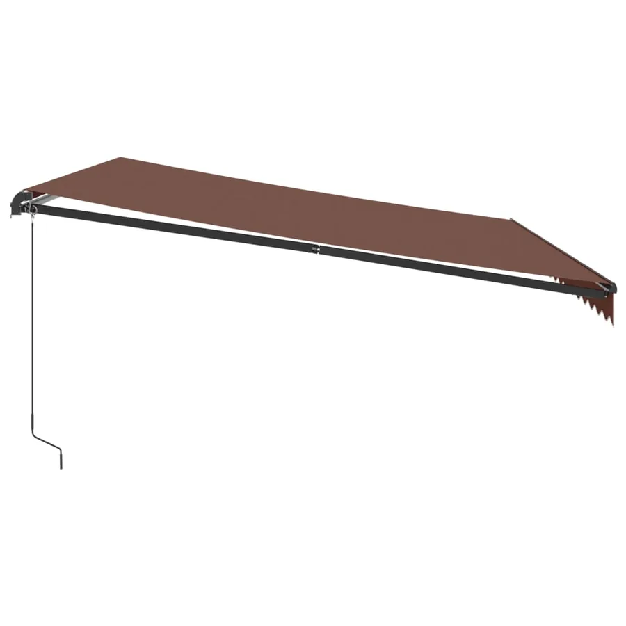 Auvent manuel rétractable avec LED marron 450x350 cm - 5