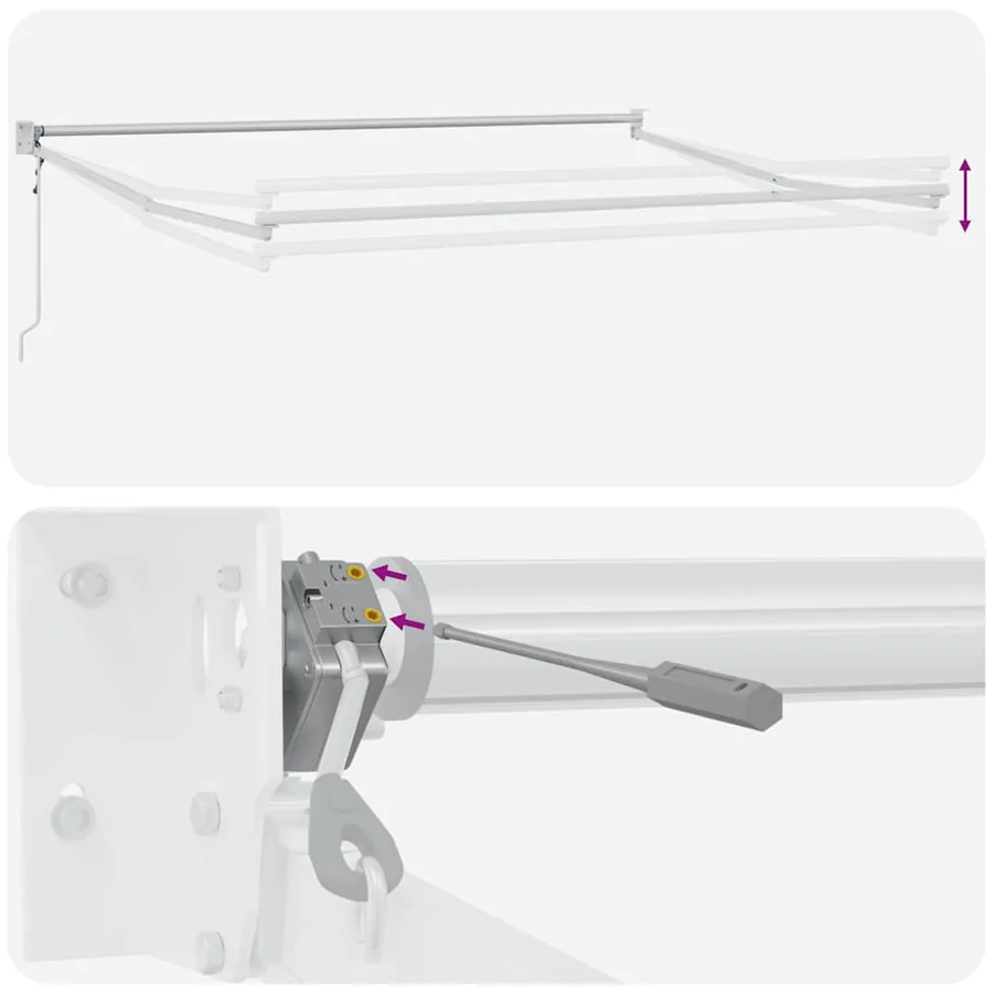 Auvent rétractable anthracite/blanc 3x2,5 m tissu et aluminium - 13