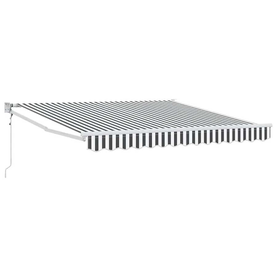 Auvent rétractable anthracite/blanc 3x2,5 m tissu et aluminium - 2