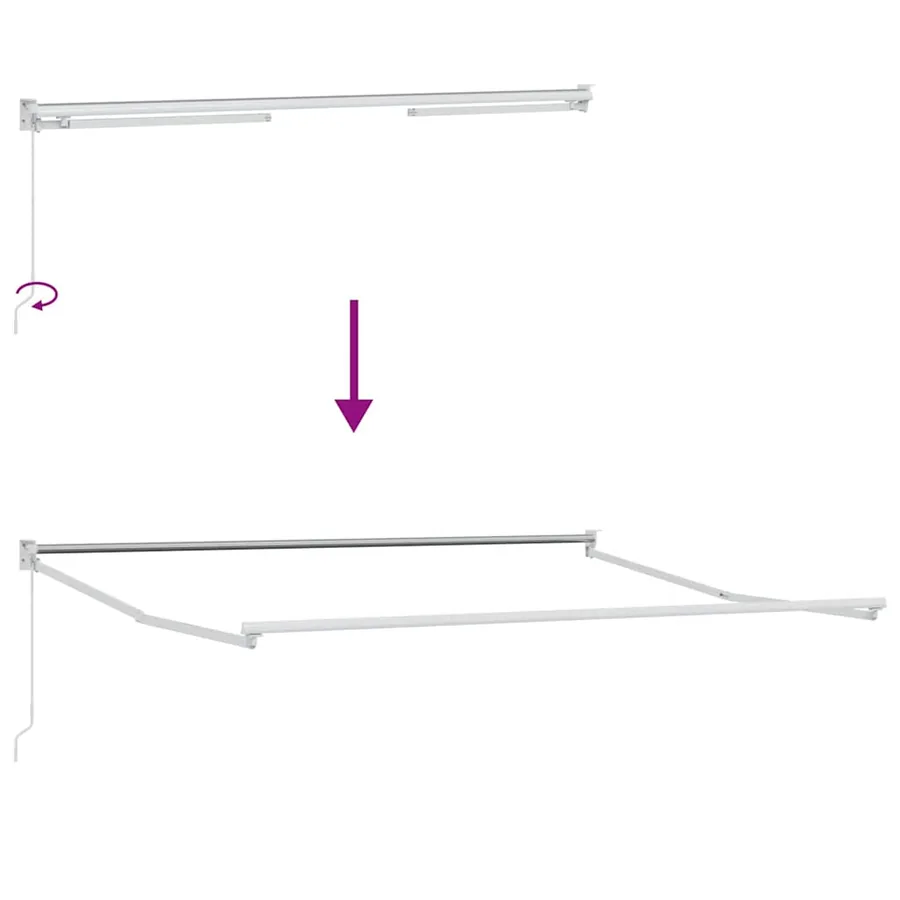 Auvent rétractable anthracite et blanc 4x3 m tissu et aluminium - 8