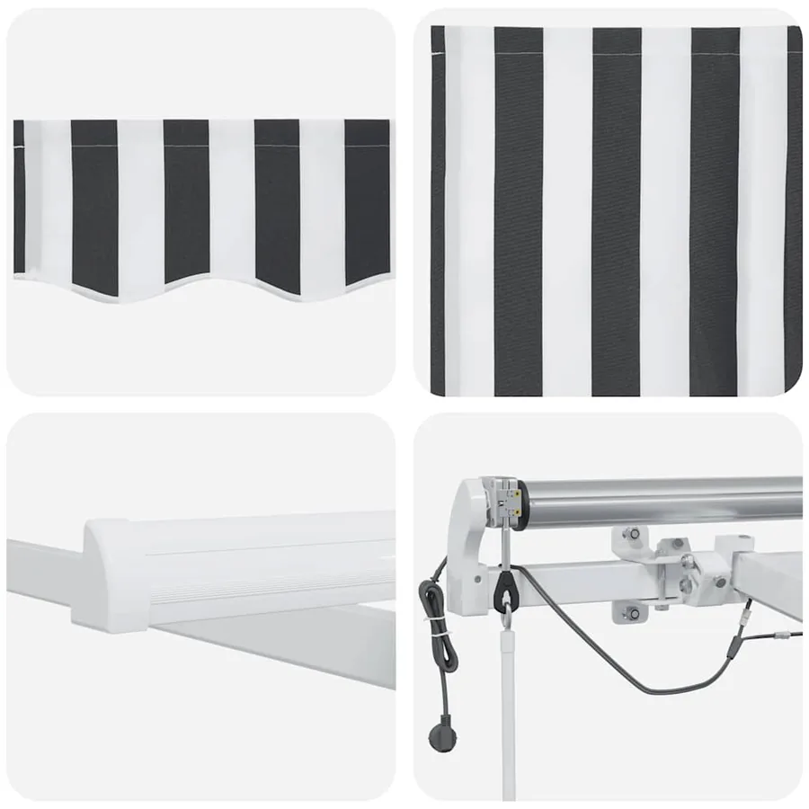 Auvent rétractable automatique avec LED anthracite et blanc - 12