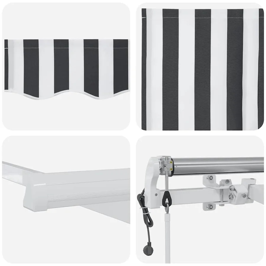 Auvent rétractable automatique anthracite et blanc 400x300 cm - 9