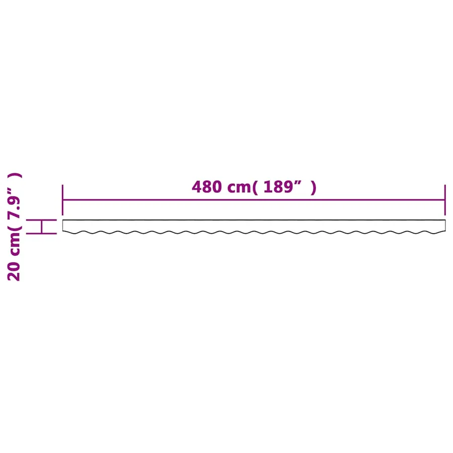 Tissu de remplacement de cantonnière d’auvent multicolore 5 m - 6