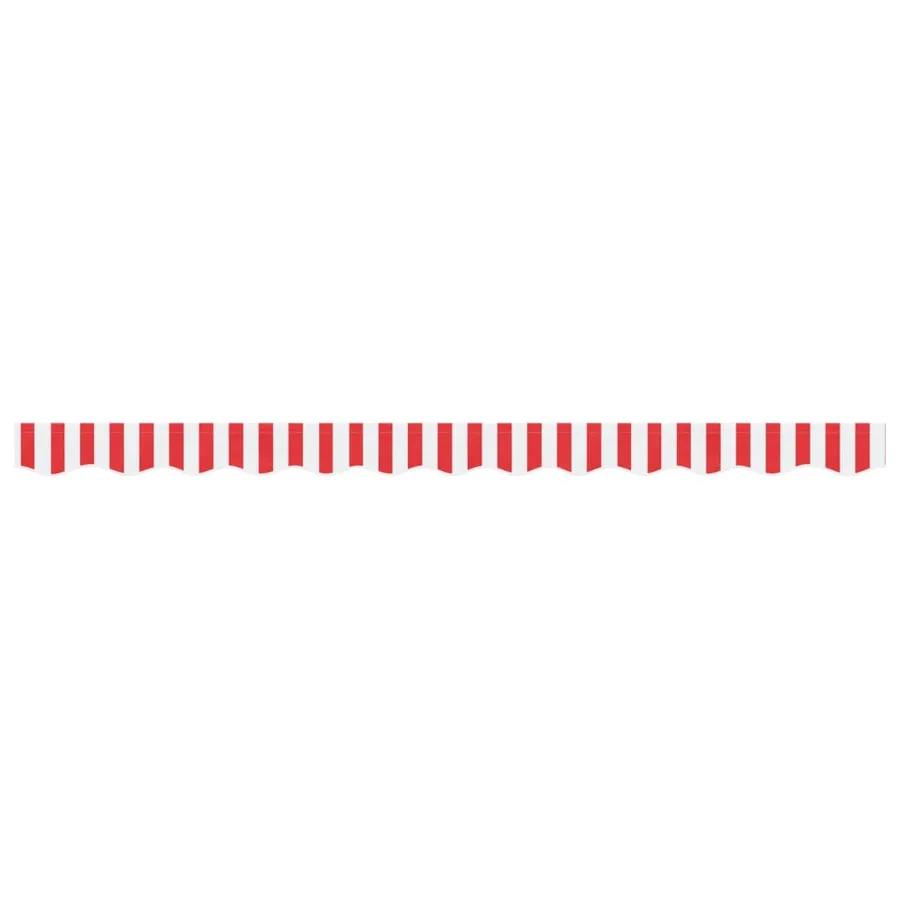 Tissu de remplacement de cantonnière d’auvent rouge blanc 3 m - 3