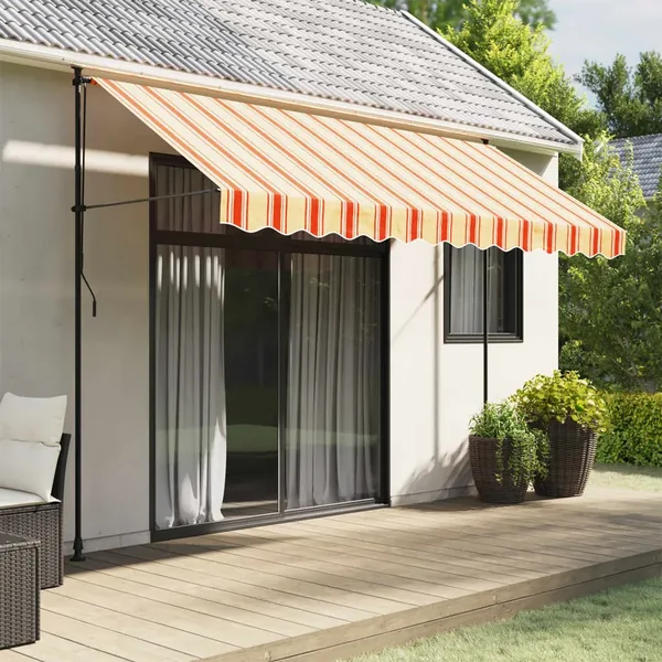 Tissu de remplacement de cantonnière d’auvent jaune orange 3,5m