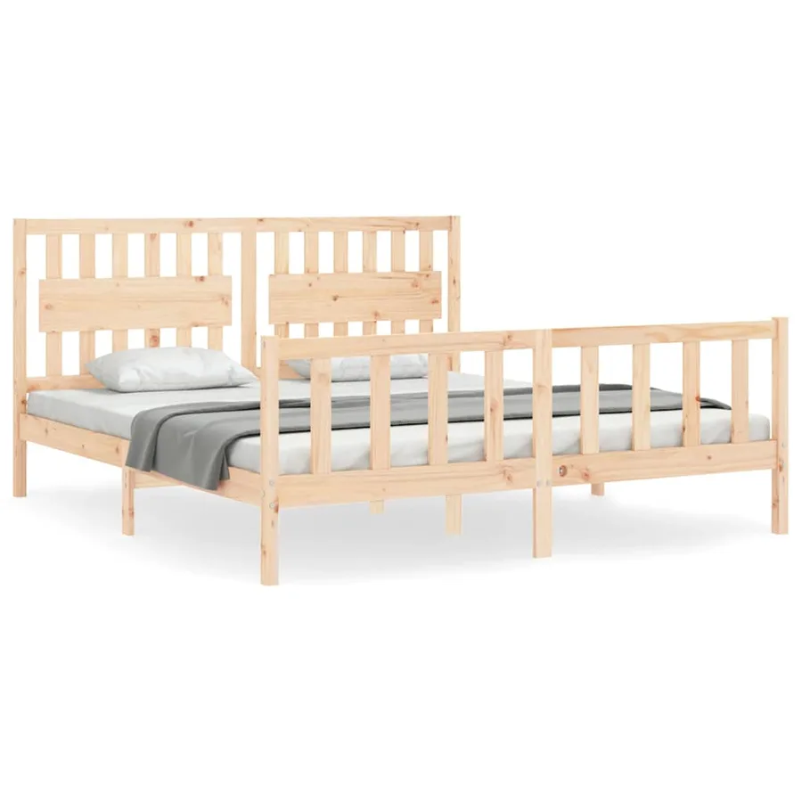 Cadre de lit sans matelas bois massif de pin - 2
