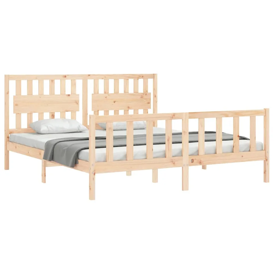 Cadre de lit sans matelas bois massif de pin - 3