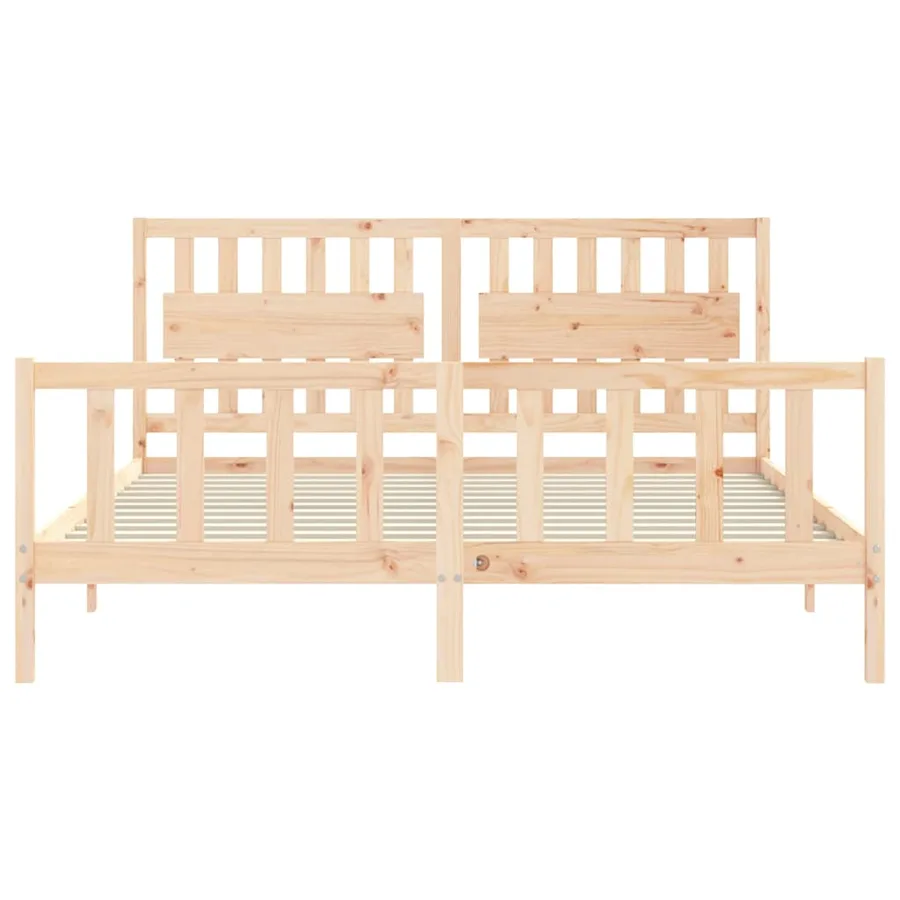 Cadre de lit sans matelas bois massif de pin - 6