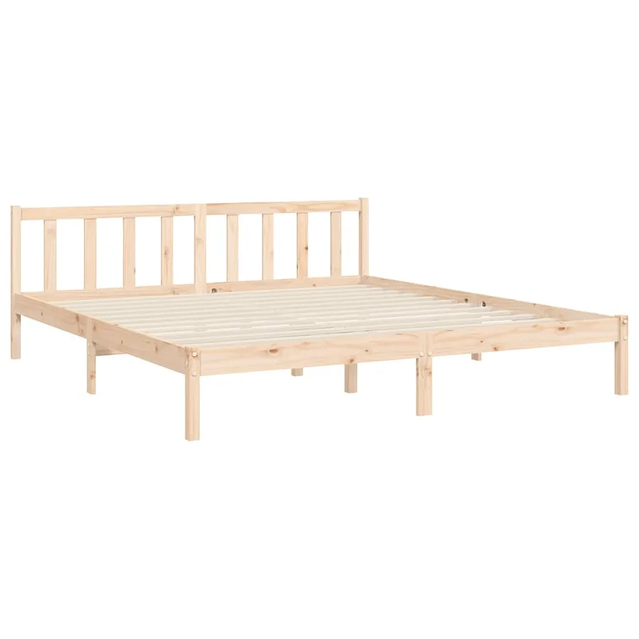Cadre de lit sans matelas bois massif de pin - 9