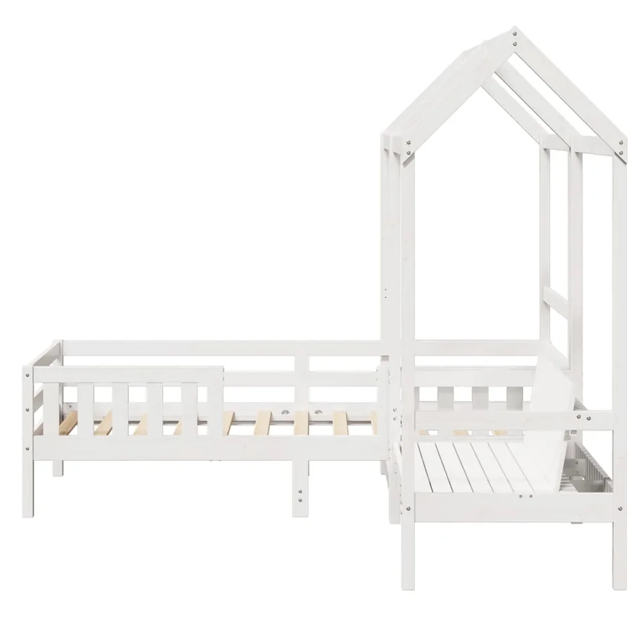 Ensemble de lit et de banc avec toit sans matelas 80x200 cm - 8