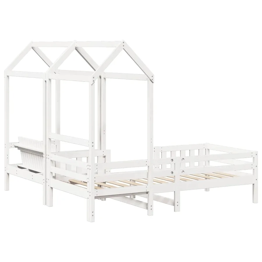 Ensemble de lit et de banc avec toit sans matelas 80x200 cm - 9