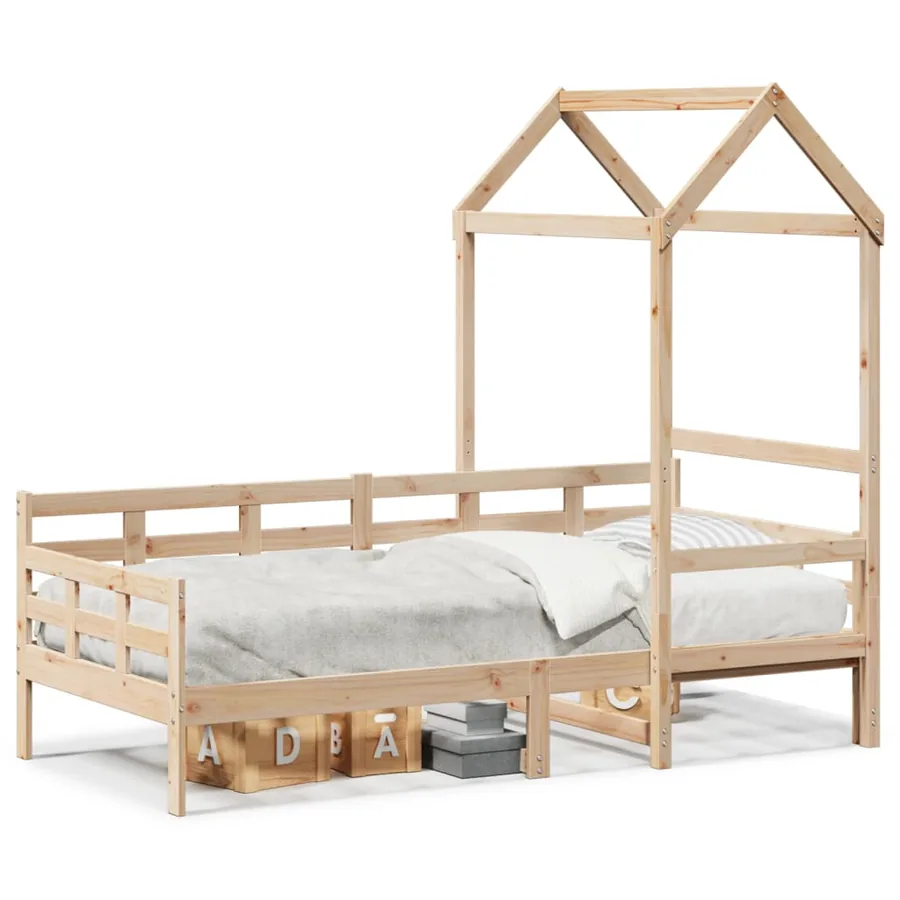 Lit de jour avec toit sans matelas 80x200 cm bois massif - 2