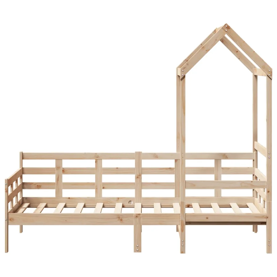 Lit de jour avec toit sans matelas 80x200 cm bois massif - 4
