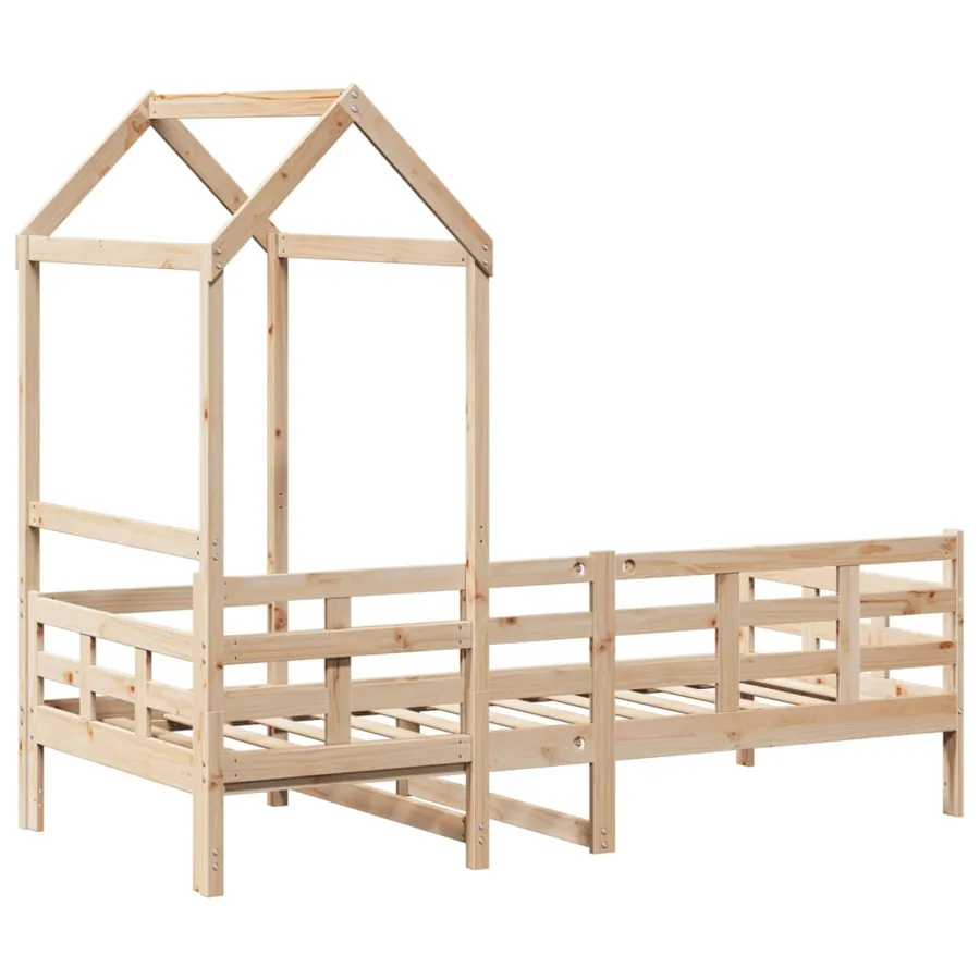 Lit de jour avec toit sans matelas 80x200 cm bois massif - 8