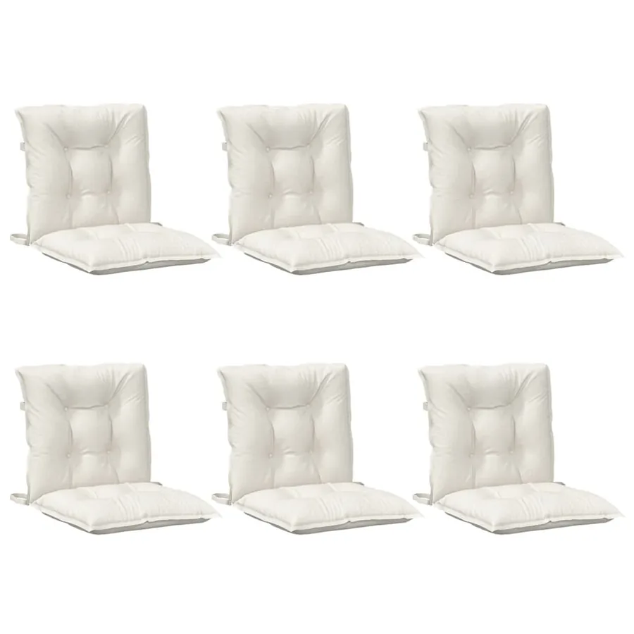 Coussins de chaise à dossier bas lot de 6 crème mélangé tissu - 4