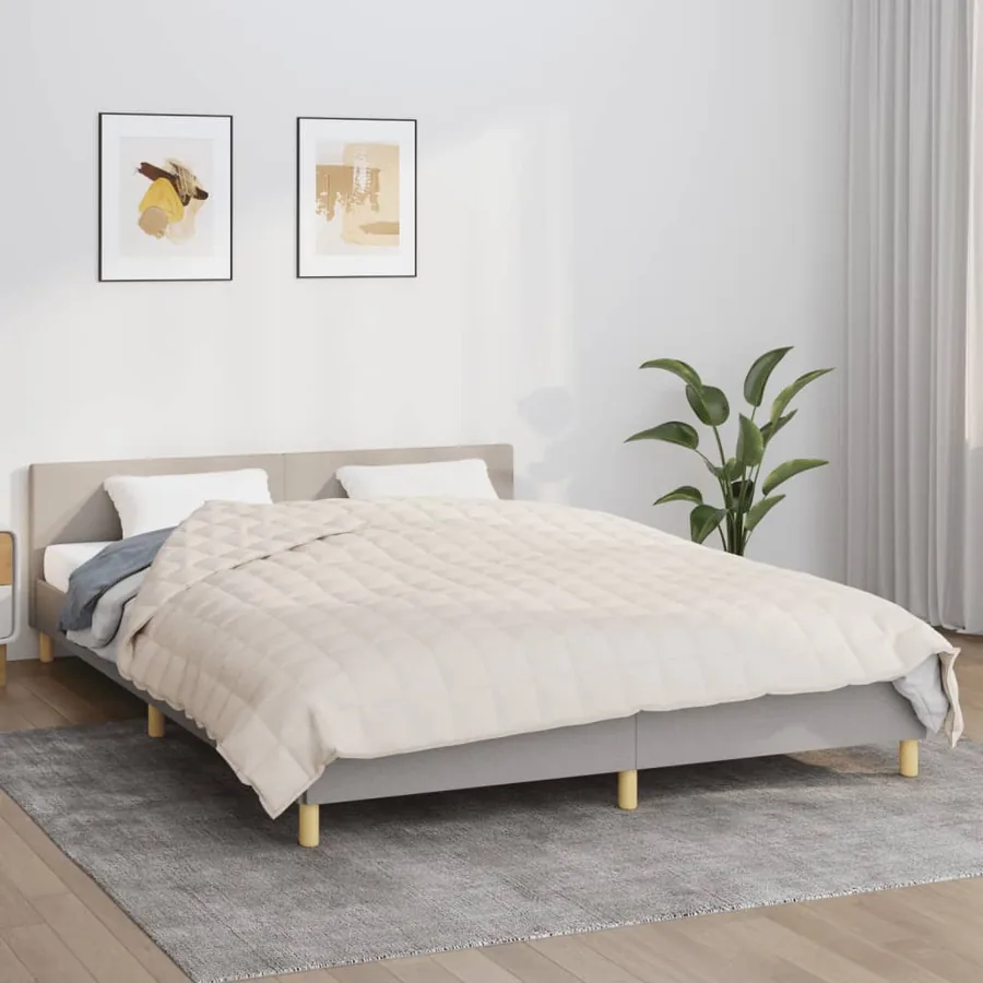 Couverture lestée Crème clair 220x240 cm 11 kg Tissu