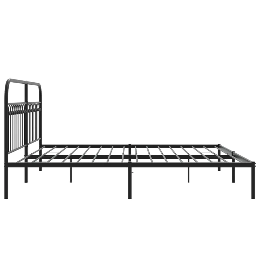 Cadre de lit métal sans matelas avec tête de lit noir 193x203cm - 5